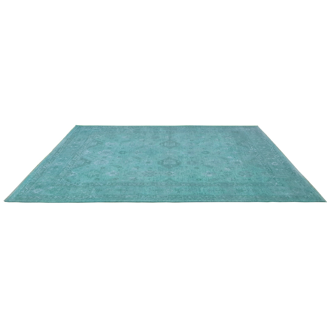 Hand Knotted Overdyed Area Rug in blue 