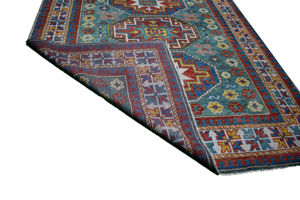 Hand Knotted Indian Kazak New Rug in blue