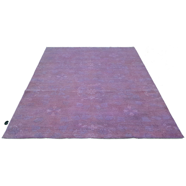 Hand Knotted Overdyed Area Rug in Purple