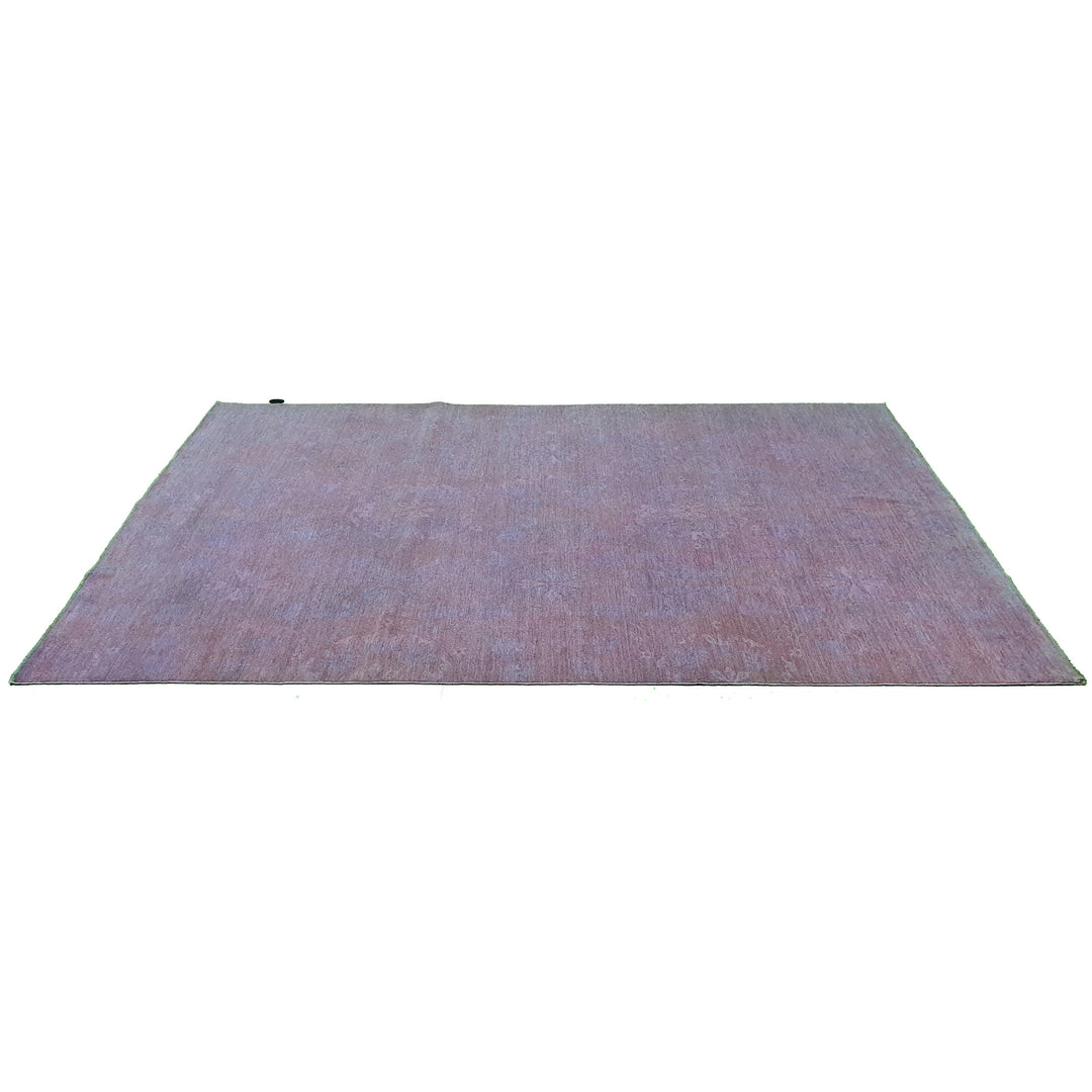 Hand Knotted Overdyed Area Rug in Purple