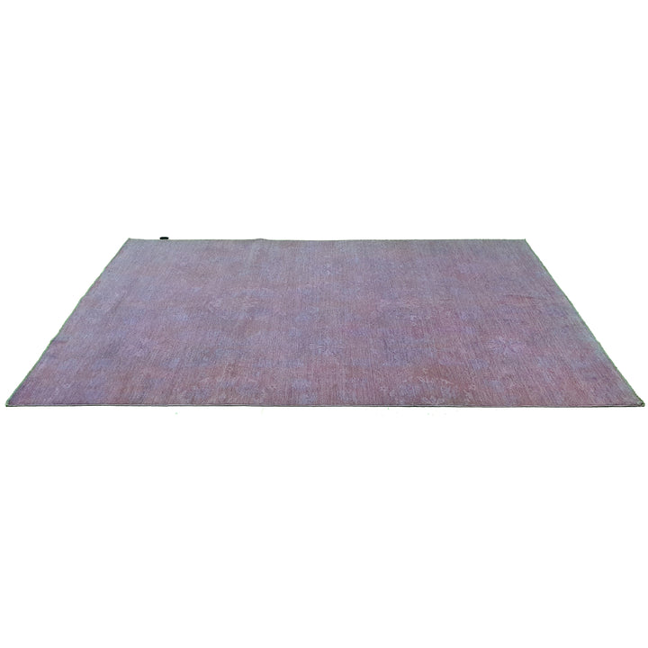 Hand Knotted Overdyed Area Rug in Purple