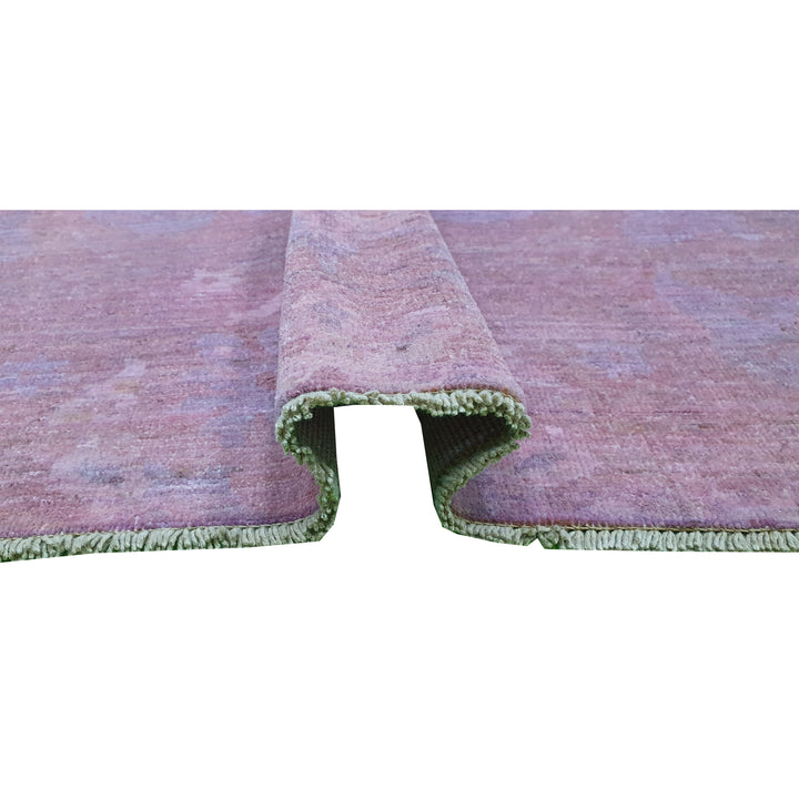 Hand Knotted Overdyed Area Rug in Purple