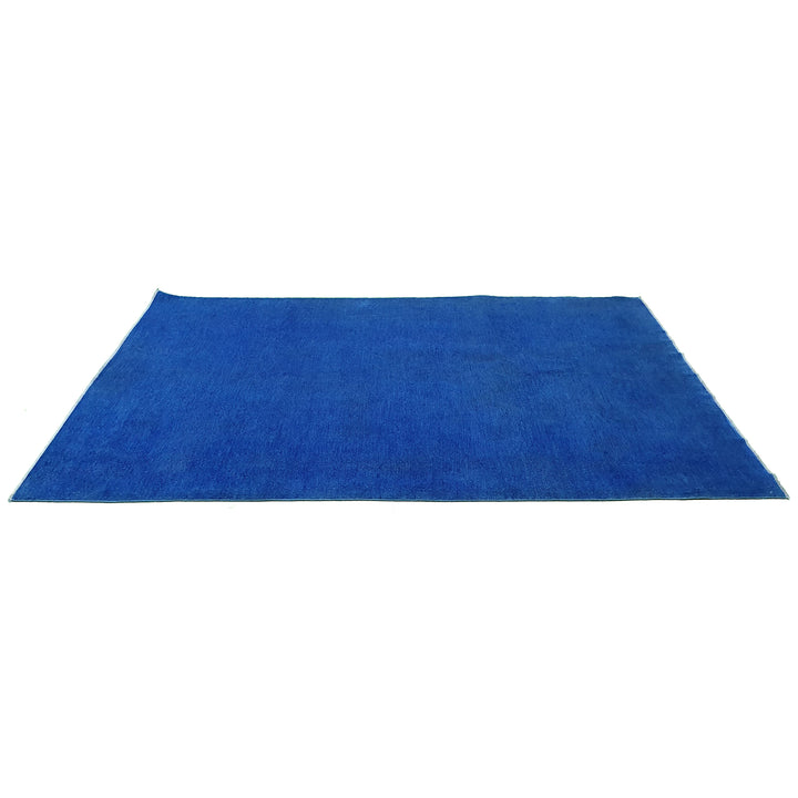 Hand Knotted Overdyed Area Rug in Blue 