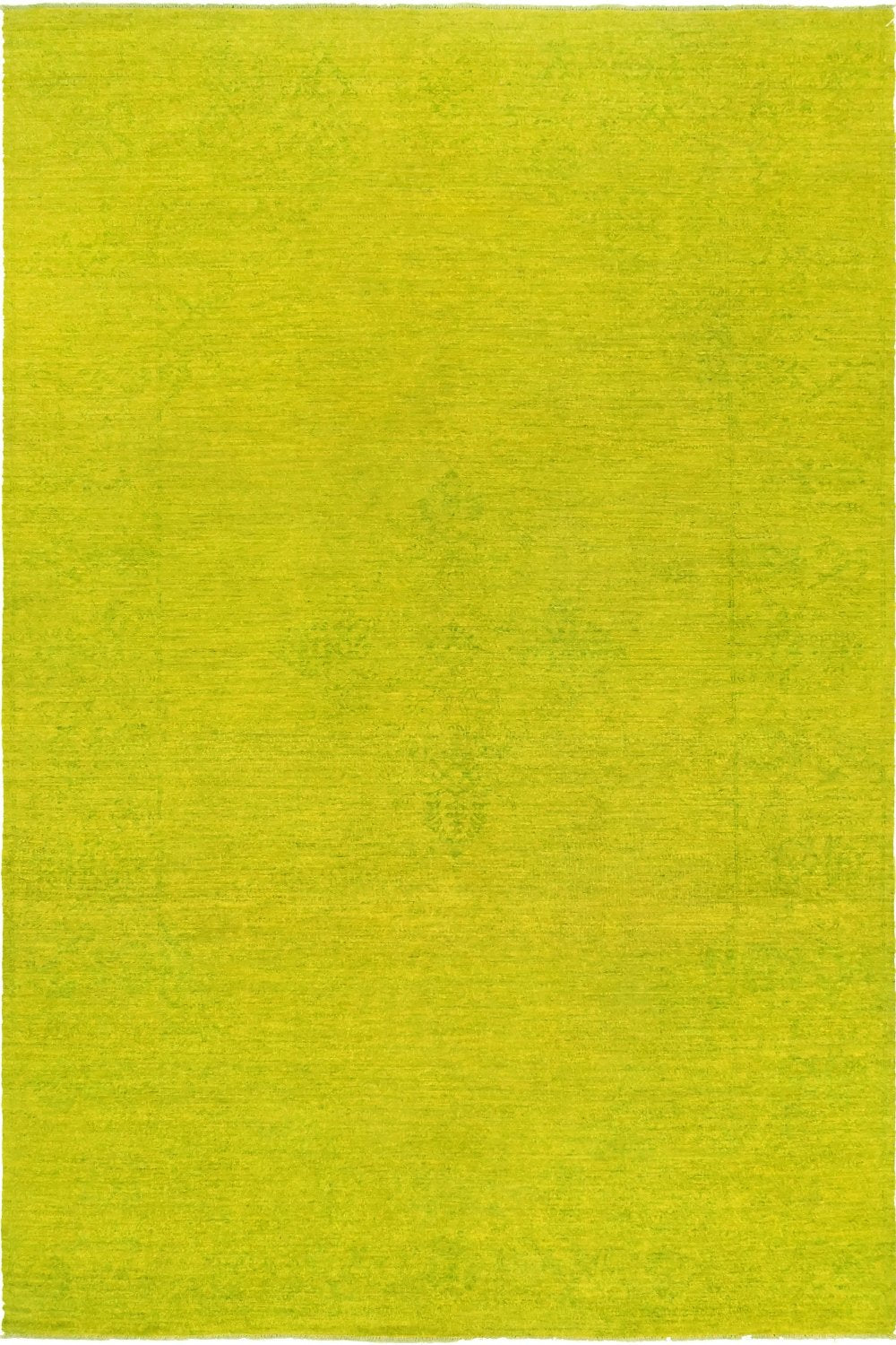 Hand Knotted Overdyed Area Rug in Green