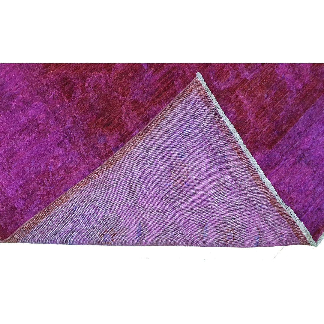 Hand Knotted Overdyed Area Rug in purple