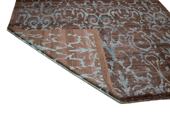 Transitional Brown Bamboo Silk Rug