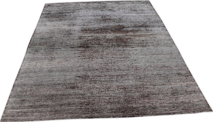 Hand Knotted Modern Area Rug in Brown