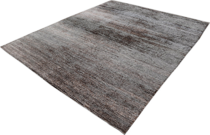 Hand Knotted Modern Area Rug in Brown