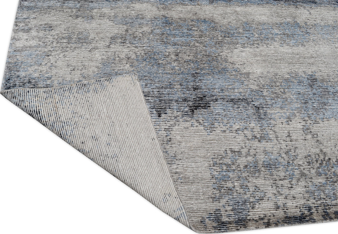 Hand Knotted Modern Area Rug in Gray 