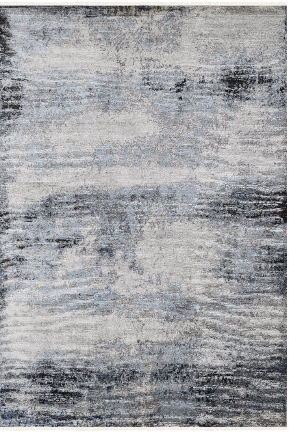 Hand Knotted Modern Area Rug in Gray 