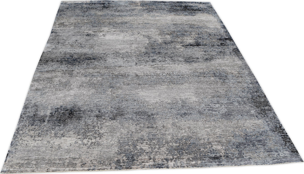 Hand Knotted Modern Area Rug in Grey Color