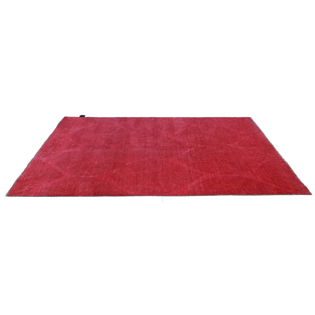 Hand Knotted Overdyed Area Rug in Red