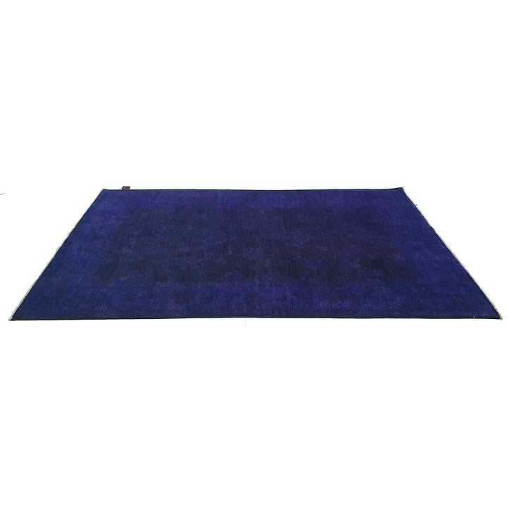 Hand Knotted Overdyed Area Rug in Purple 