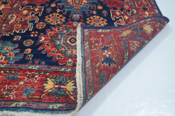 Hand Knotted Afghani Fine Aryana Rectangle Runner in Red 