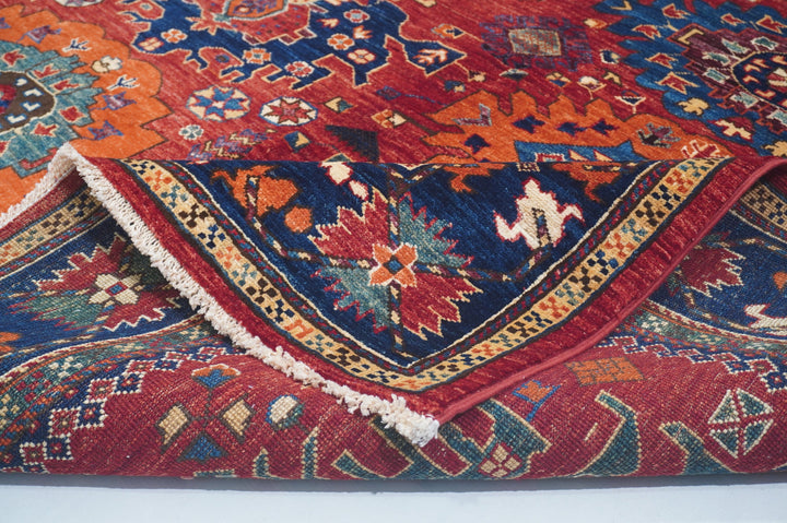 Hand Knotted Afghani Fine Aryana Area Rug in red 