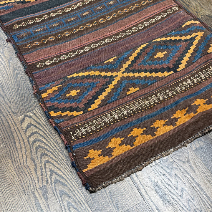 Afghani Kilim Runner in brown