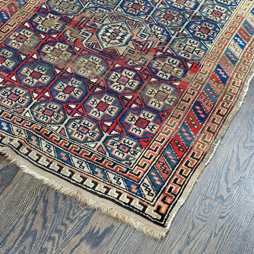 Antique Hand Knotted Caucasian Kuba Rug