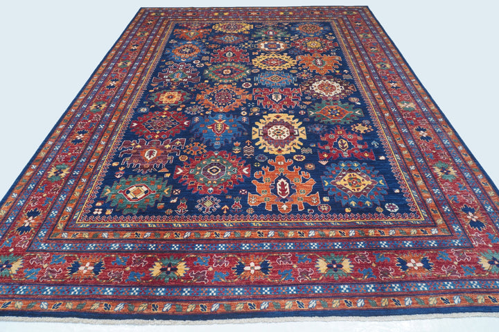 Hand Knotted Afghani Fine Aryana Area Rug in red 