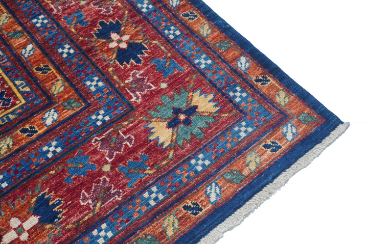 Hand Knotted Afghani Fine Aryana Area Rug in red 