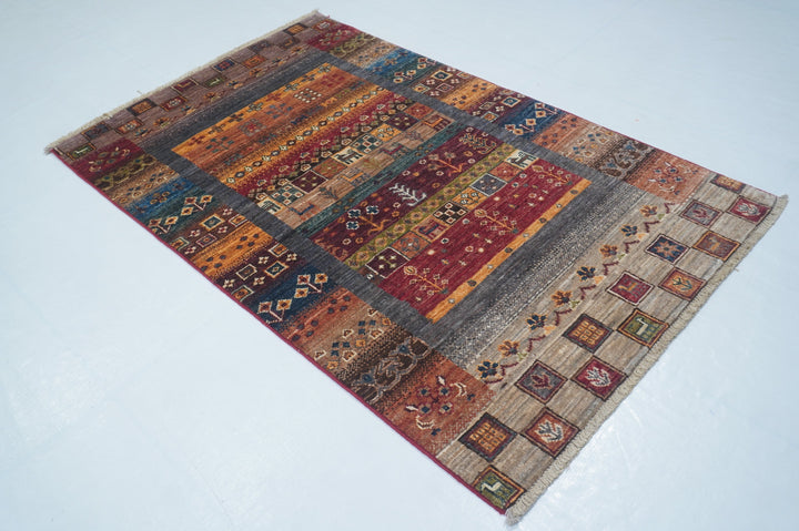 Hand Knotted Afghani Loribaft Area Rug in orange