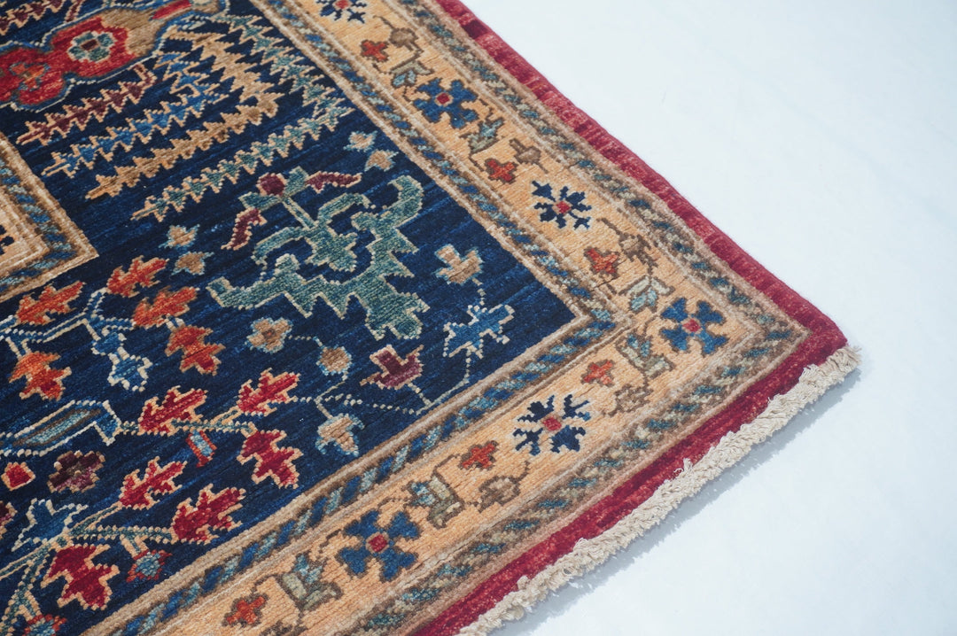 Hand Knotted Afghani Fine Aryana Area Rug in red