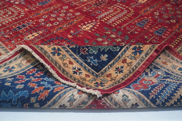 Hand Knotted Afghani Fine Aryana Area Rug in red