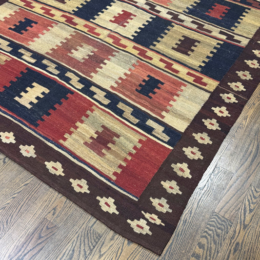 Afghan New Kilim Rug in Brown color