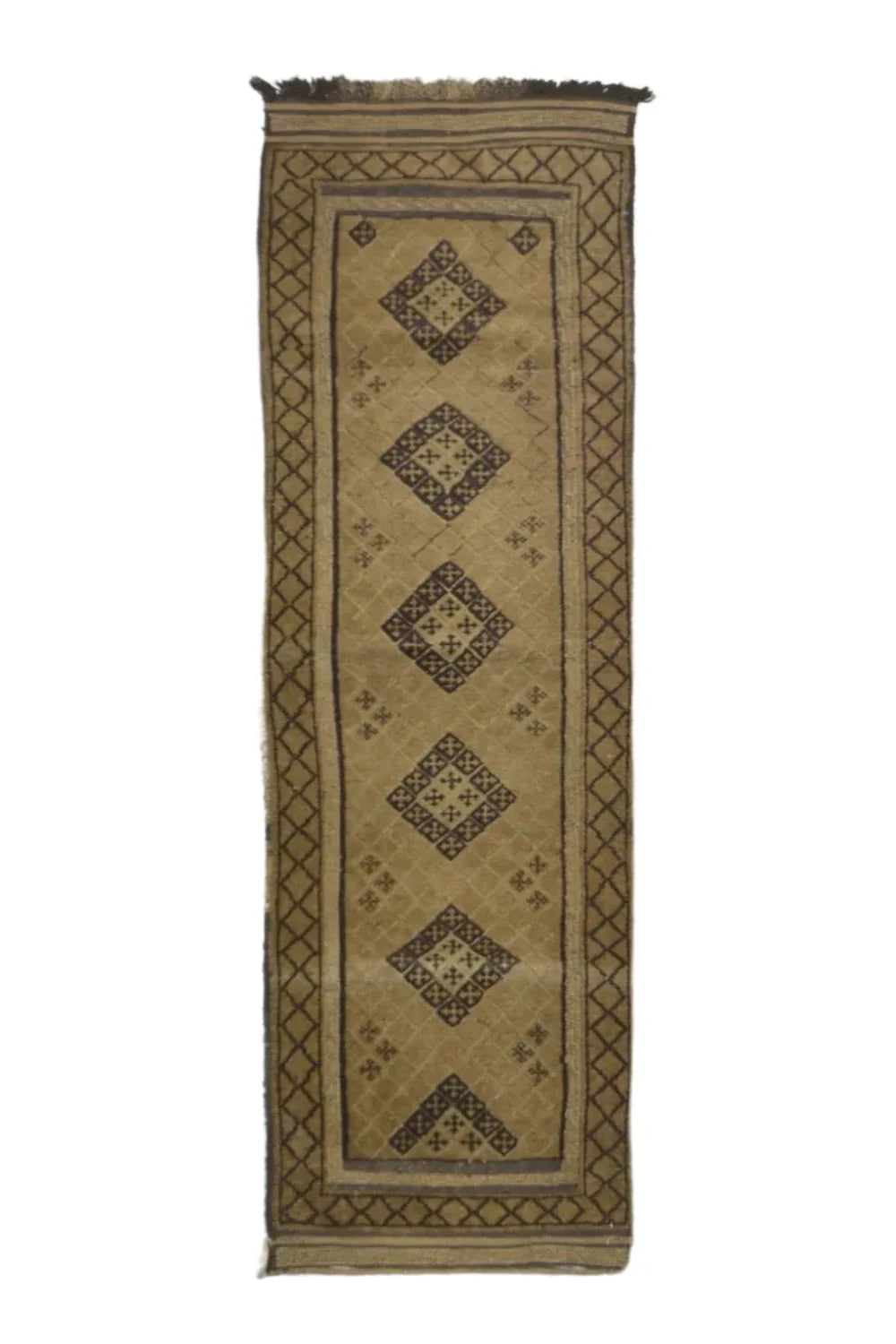 Afghani Flat Weave Soumak Runner in brown