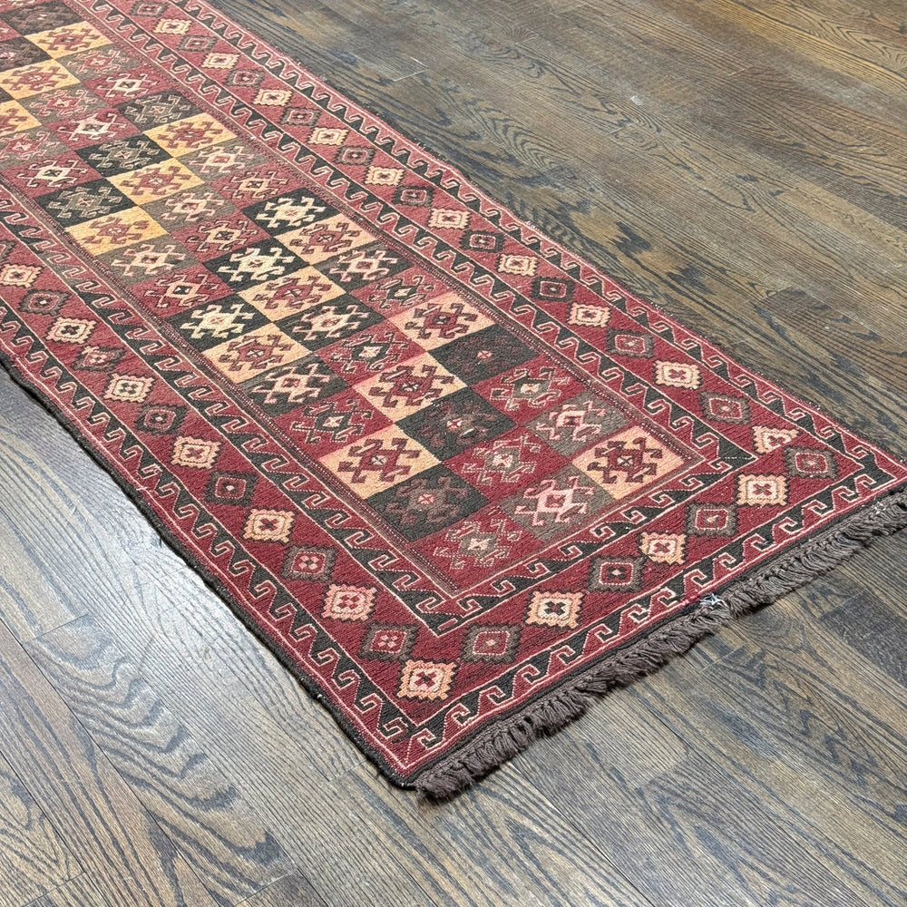 Afghani Old Soumak Runner in Brown