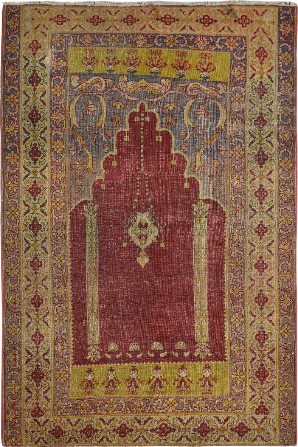 Turkish Old Antique Prayer Rug