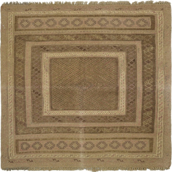 Afghani Medium Pile Square Soumak Rug