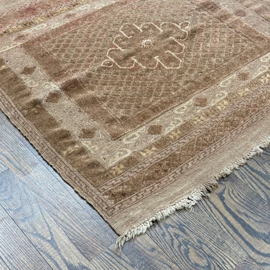 Afghani Hand Knotted Square Soumak Rug