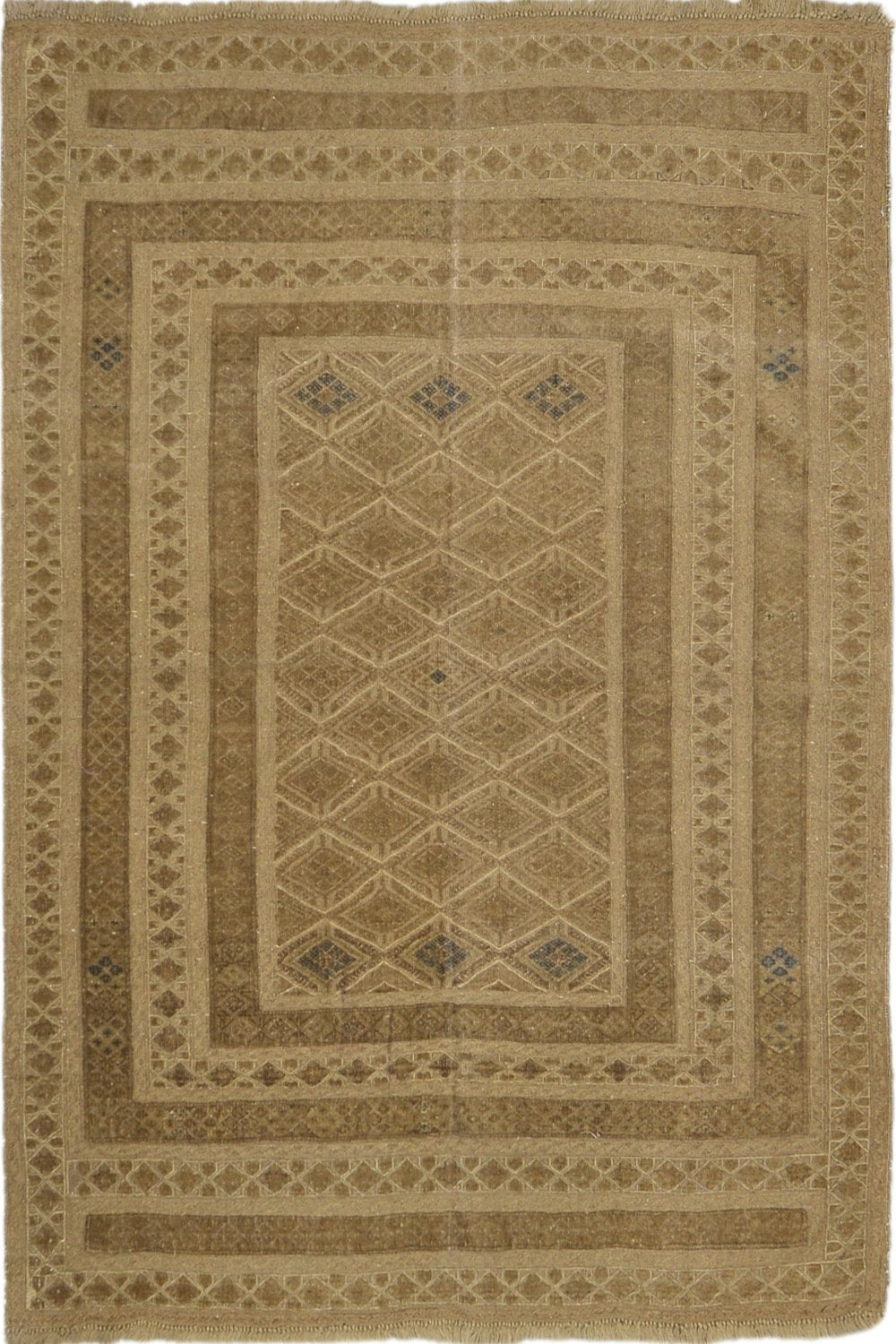 Afghani Vintage Medium PIle Soumak Rug in brown