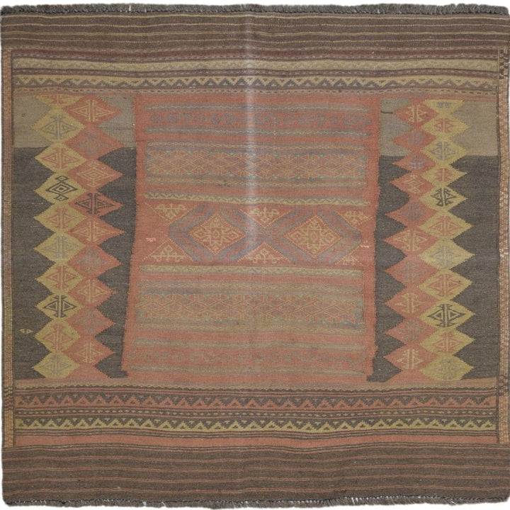 Afghani Vintage Kilim Square Rug