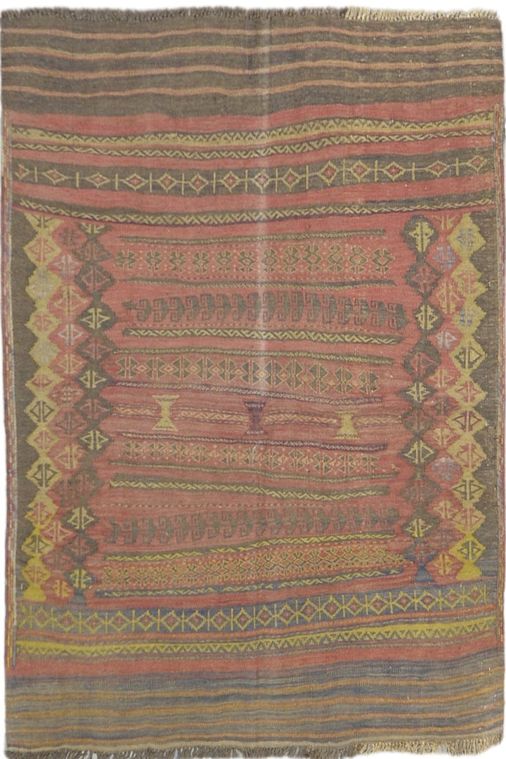 Afghani Vintage Sofra Kilim Rug