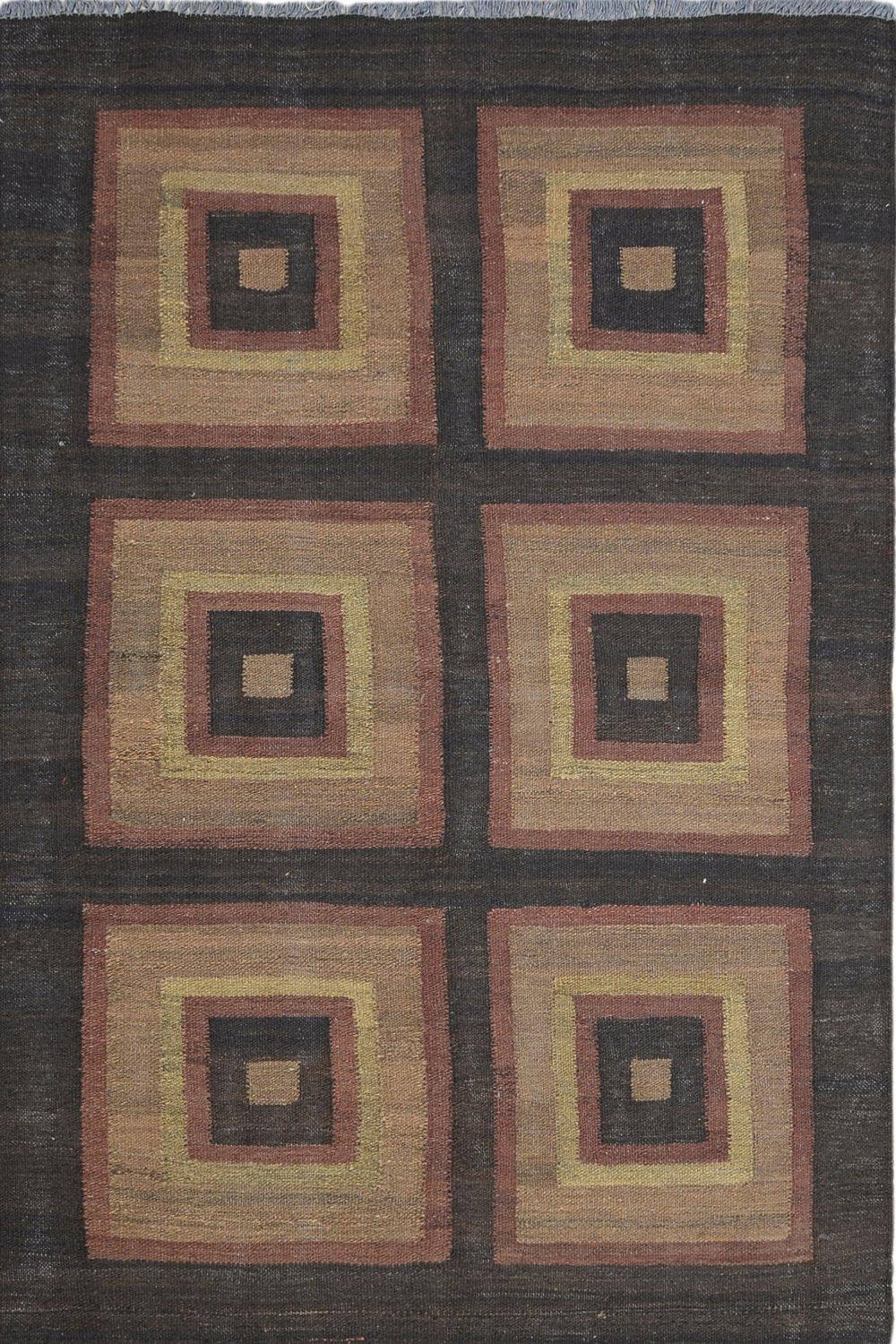 Afghani Kilim Rug Geometric Design 