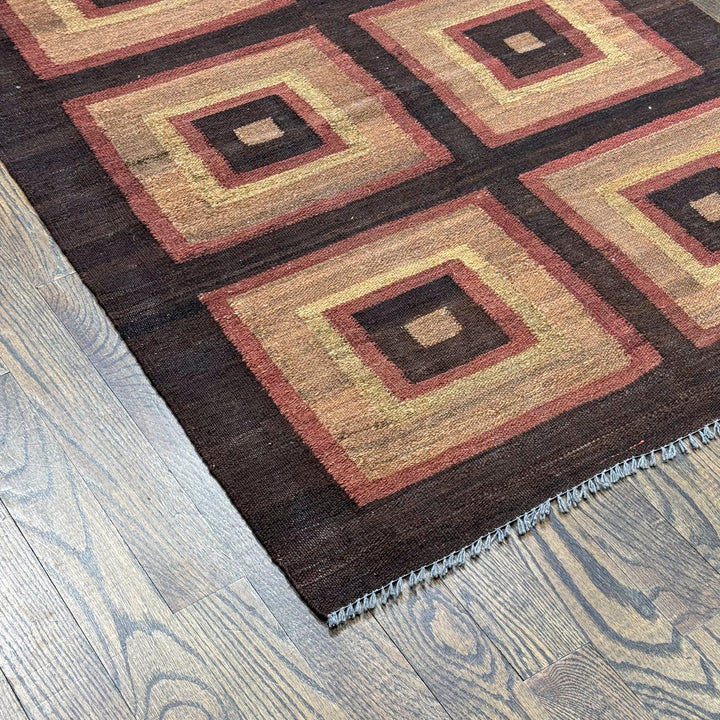 Afghani Kilim Rug Geometric Design 