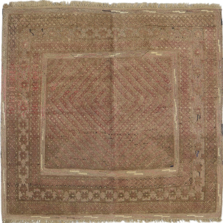 Afghani Vintage Square Soumak Rug