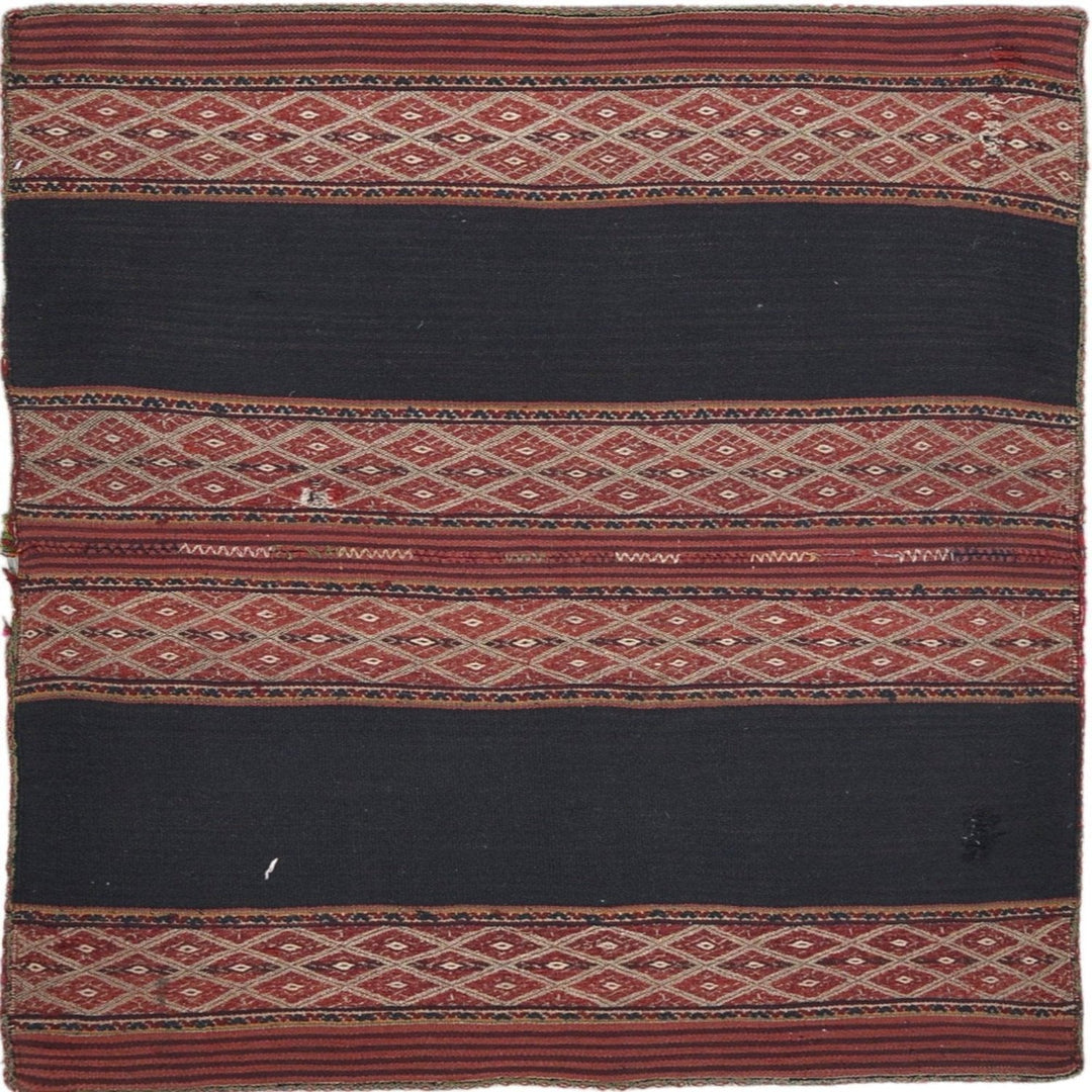 Vintage Rug From Peru in Red and Black 