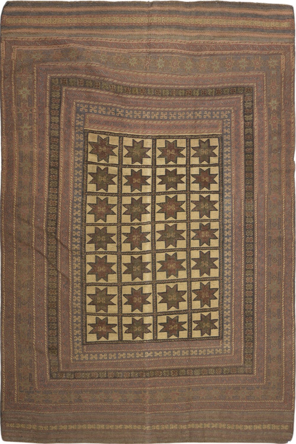 Afghani Hand Knotted Vintage Soumak Rug