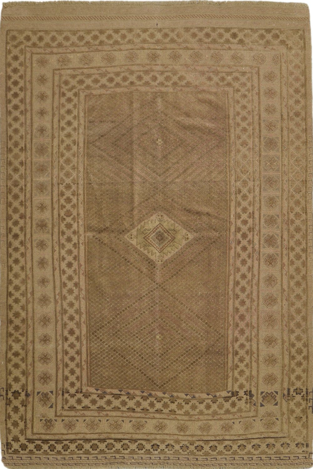 Afghani Medium Pile Soumak Rug in brown