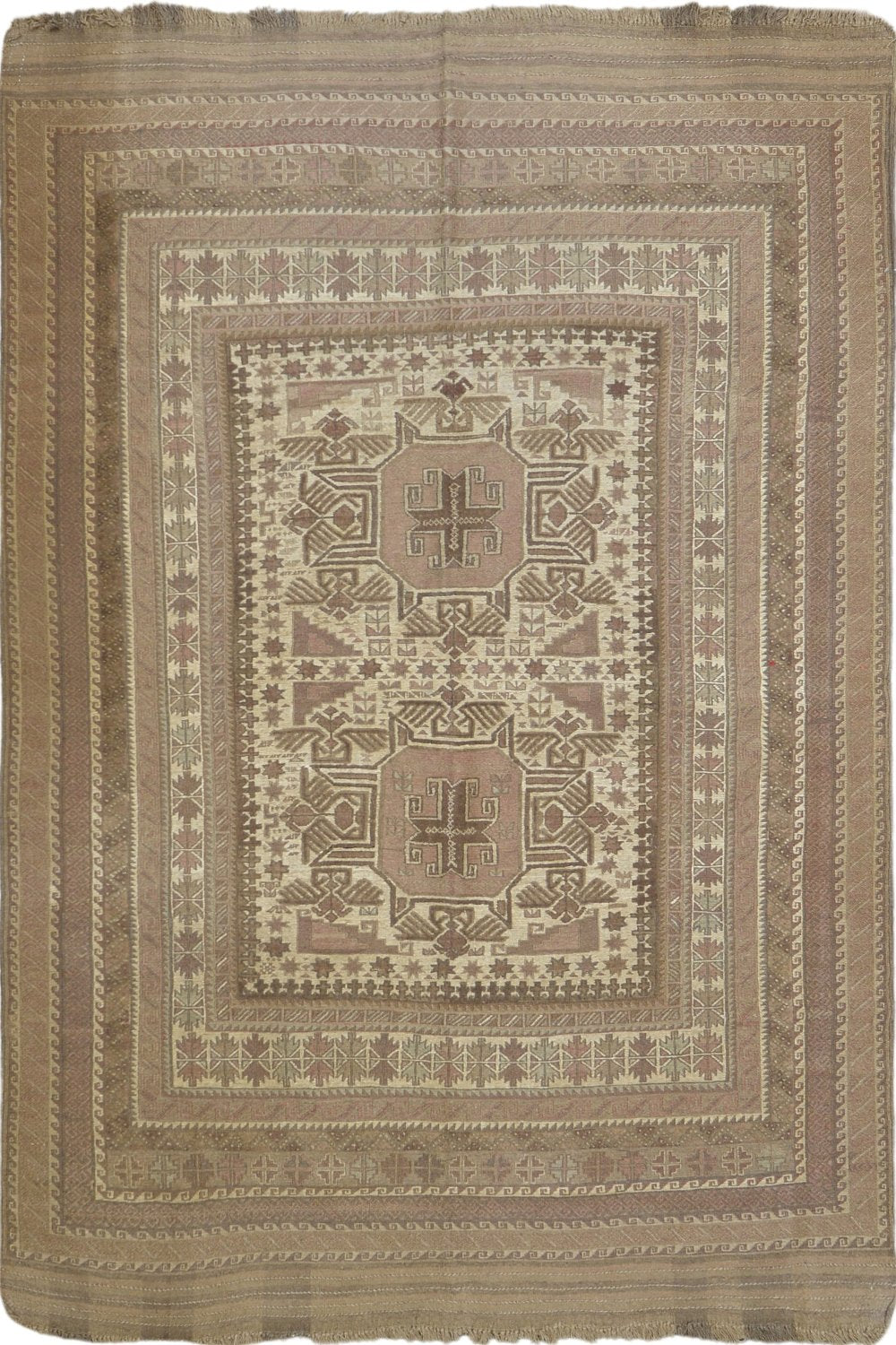 Afghani Vintage Wool Soumak Rug