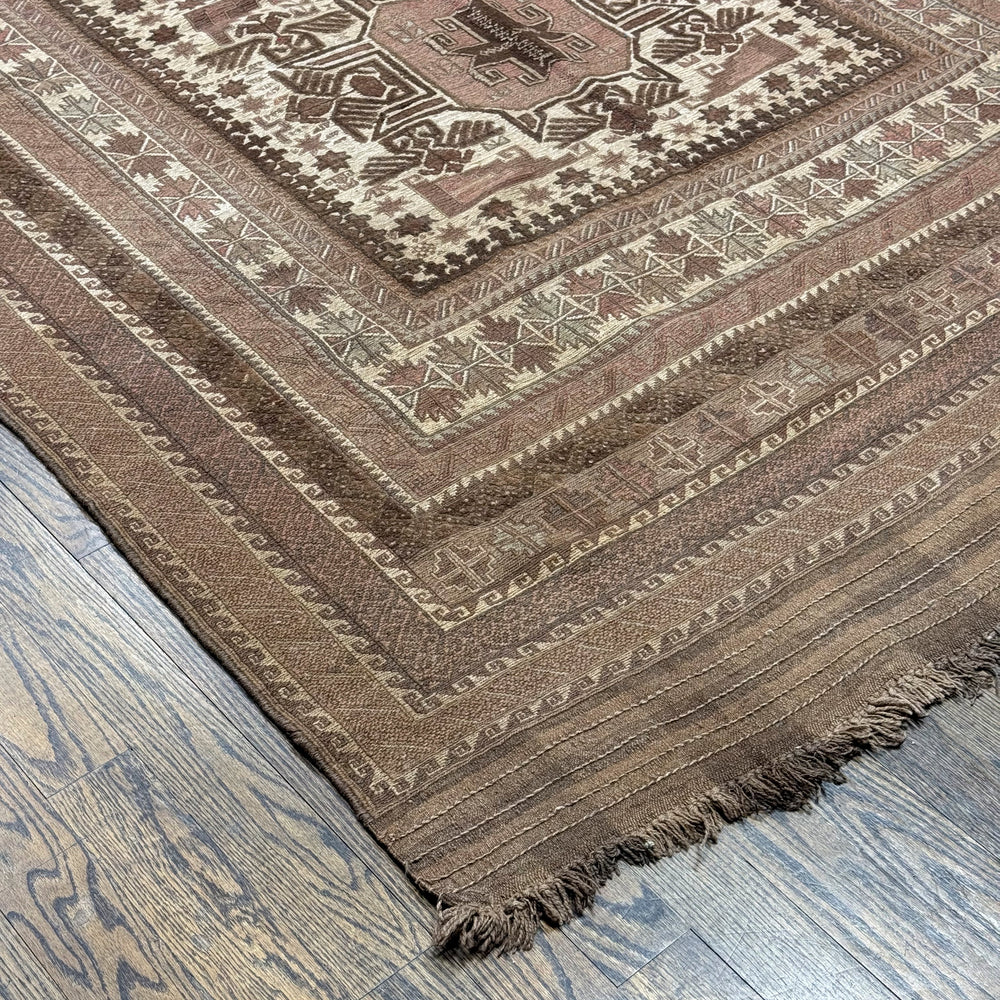 Afghani Vintage Wool Soumak Rug