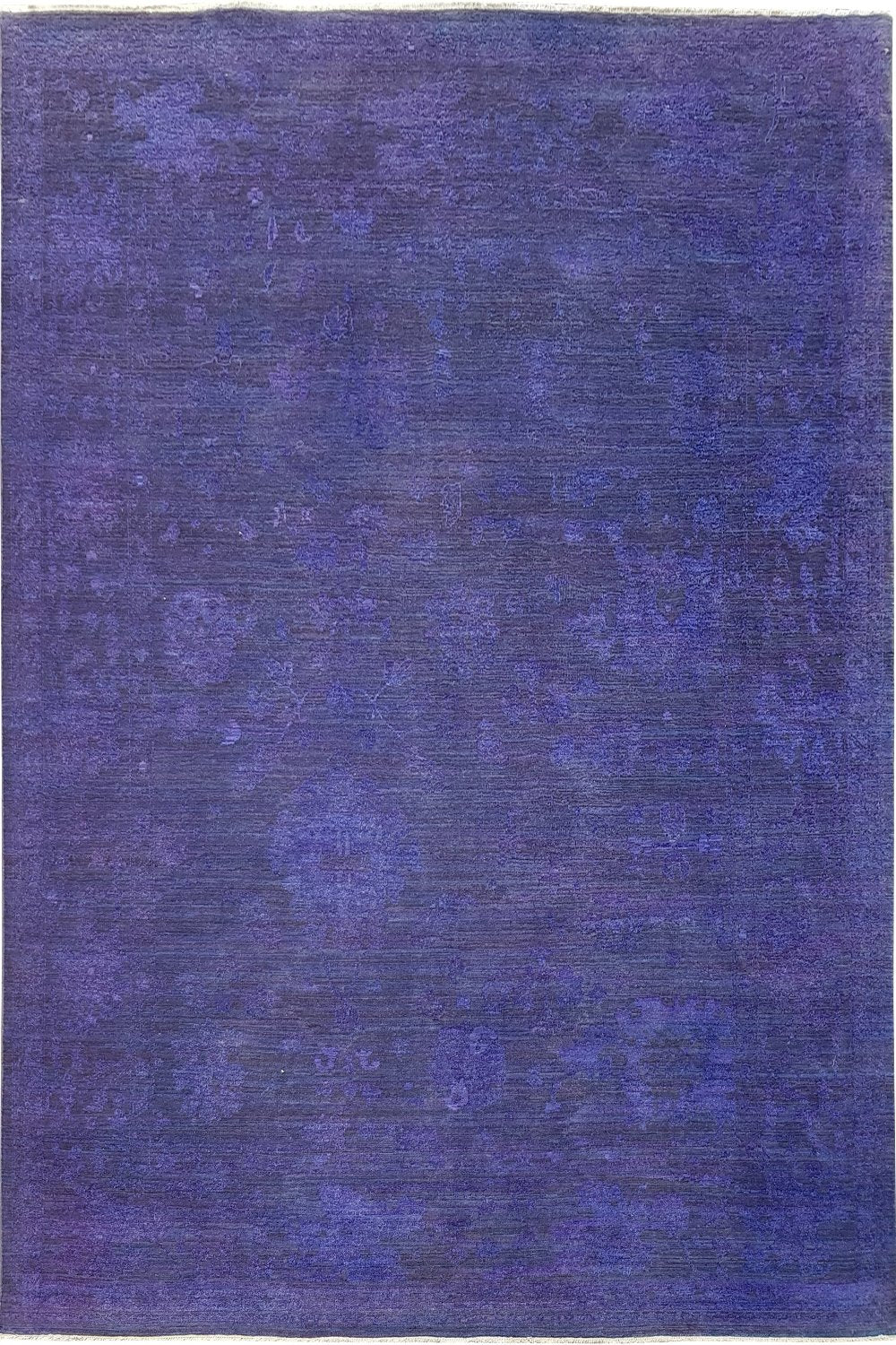 Hand Knotted Overdyed Area Rug in purple