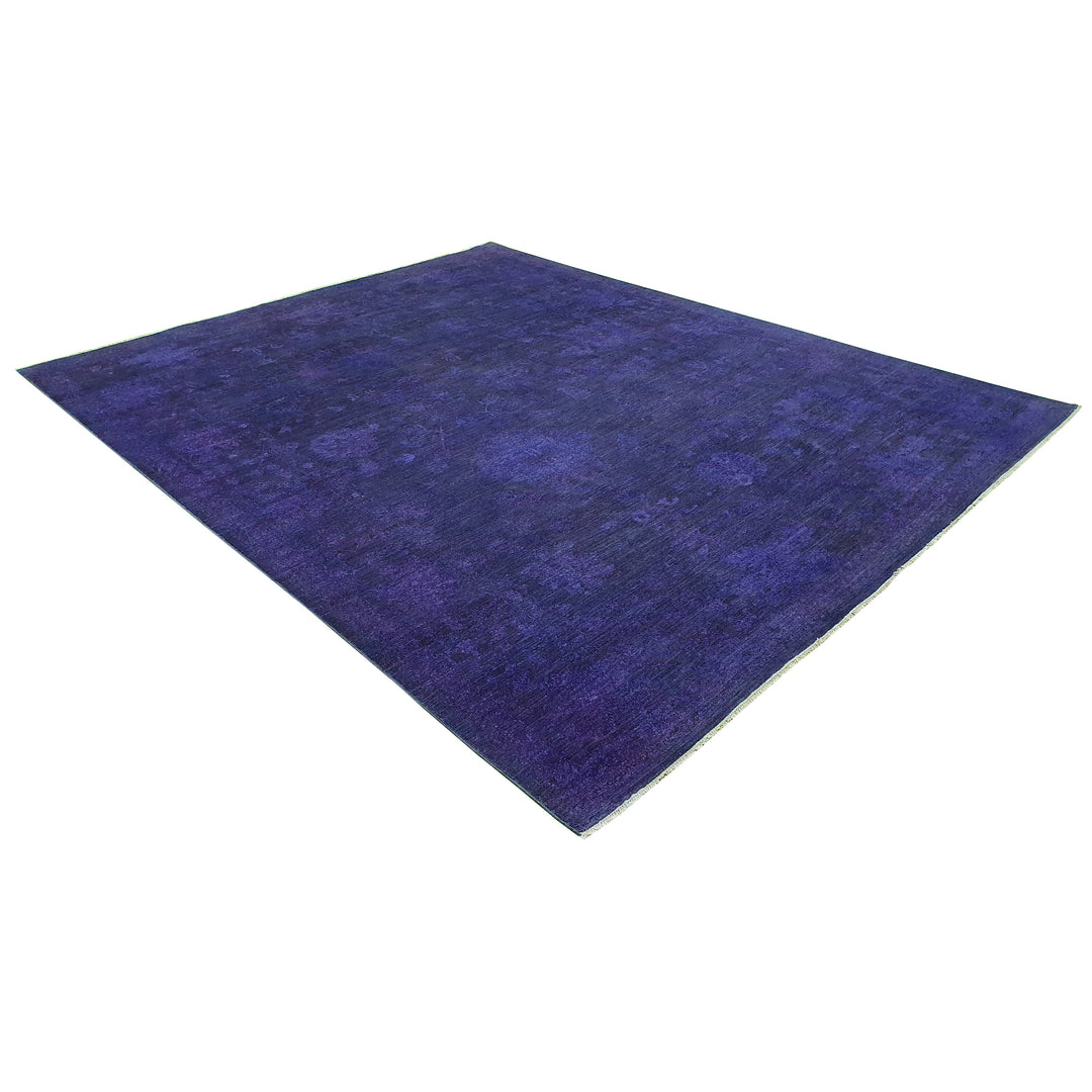 Hand Knotted Overdyed Area Rug in purple