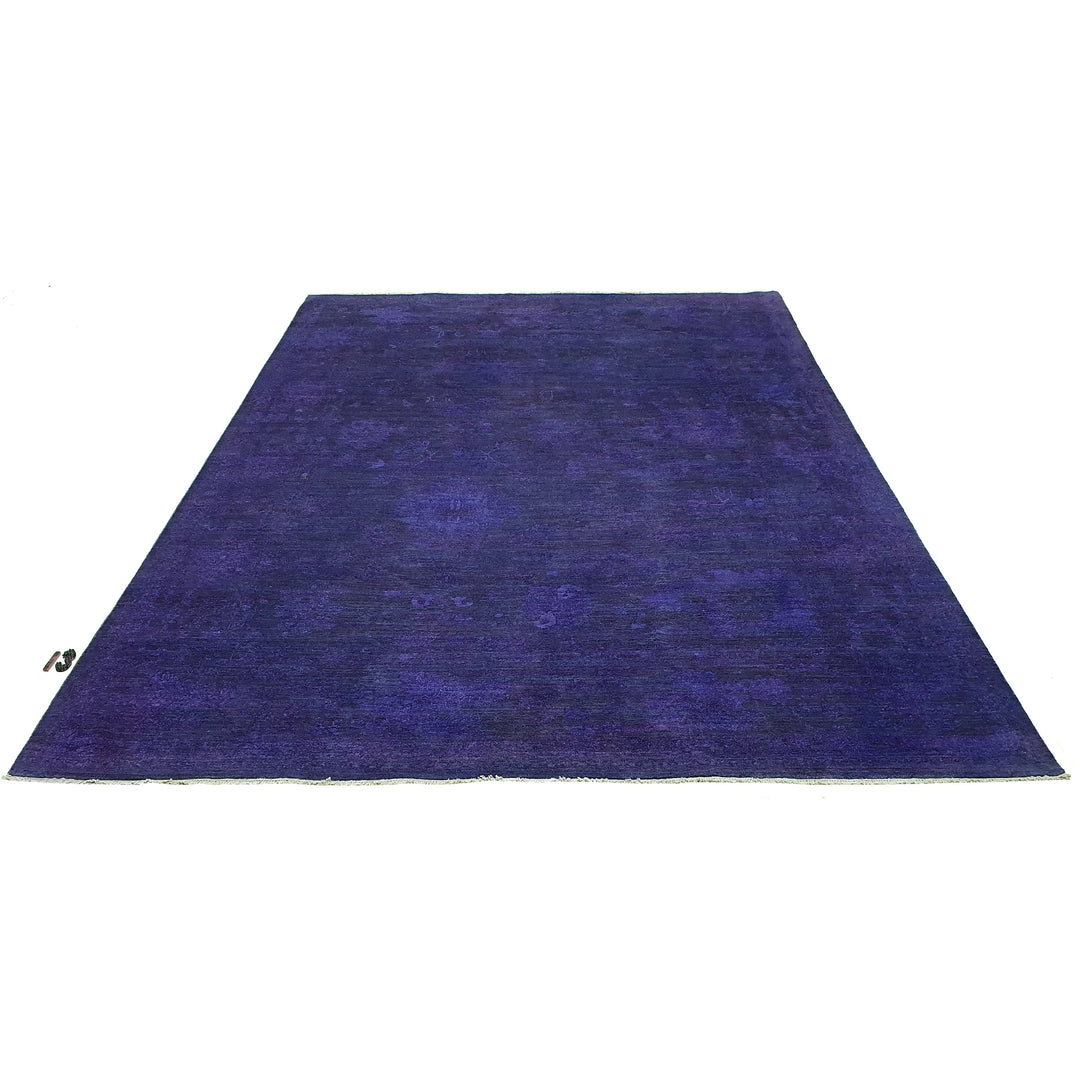 Hand Knotted Overdyed Area Rug in purple