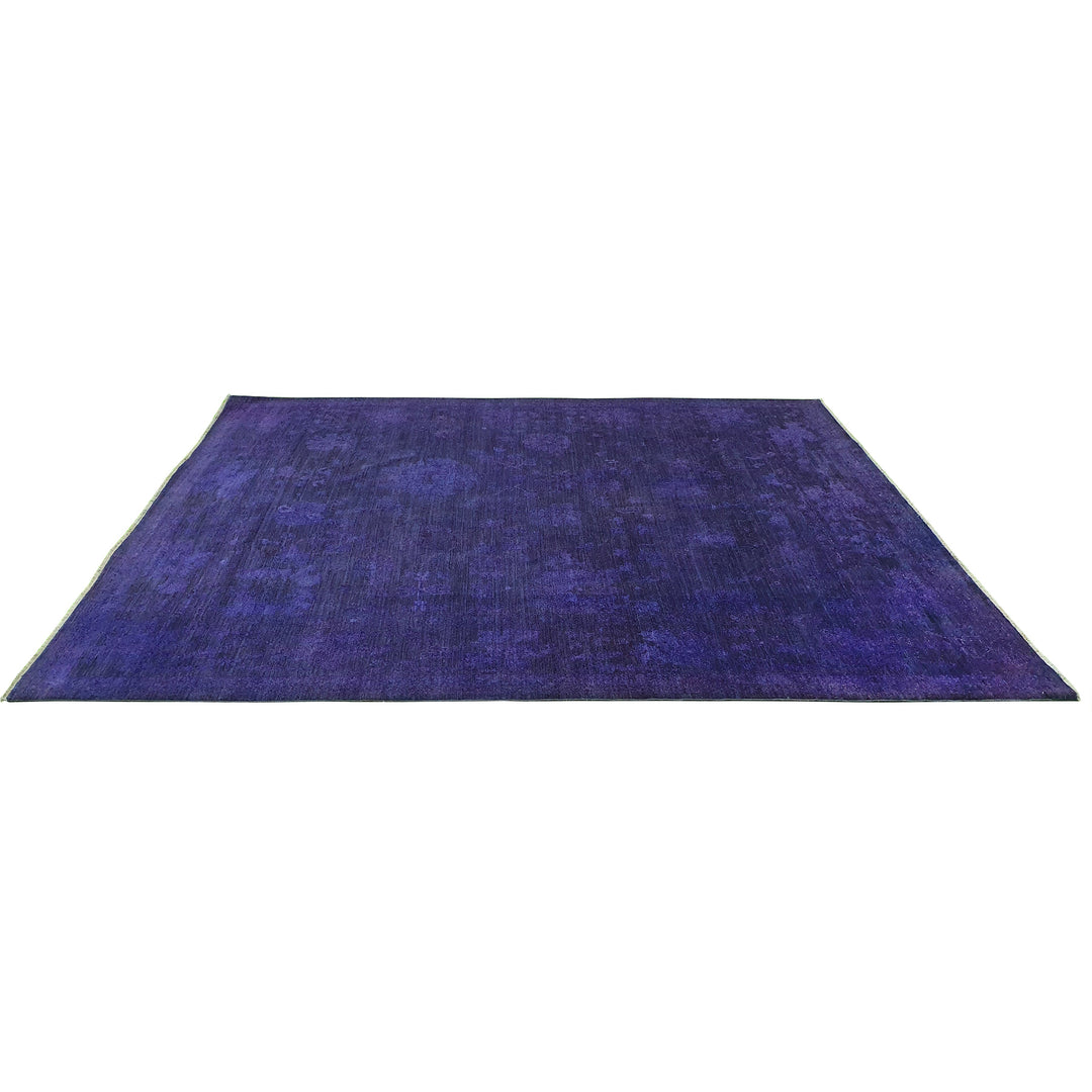 Hand Knotted Overdyed Area Rug in purple