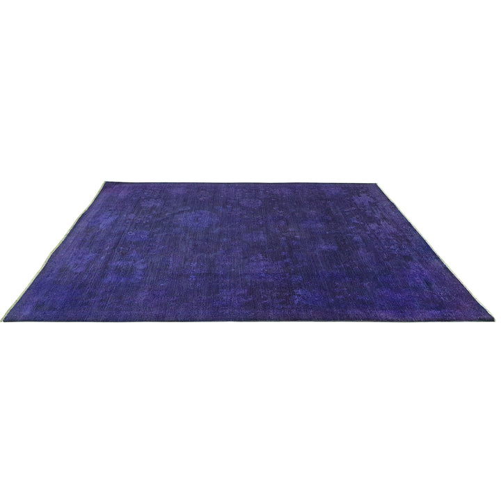 Hand Knotted Overdyed Area Rug in purple