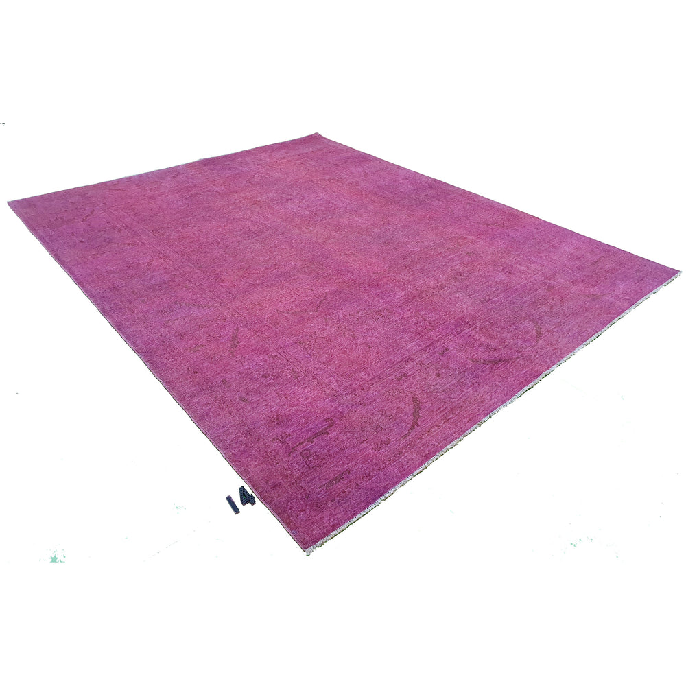 Hand Knotted Overdyed Area Rug in Pink