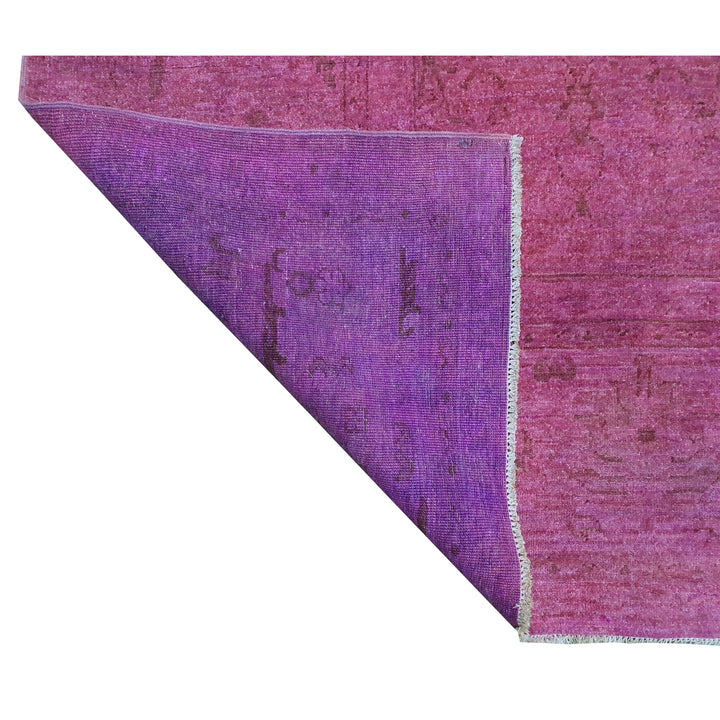 Hand Knotted Overdyed Area Rug in Pink